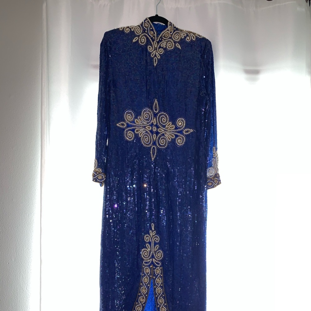 Early 2000s Vintage Silk Sequined Gown